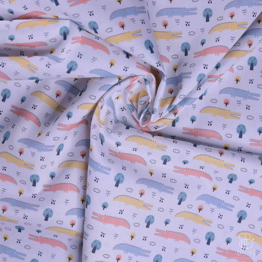 📏Percale 100% coton bio GOTS By MLA 2.3 | "Crocos colorés"