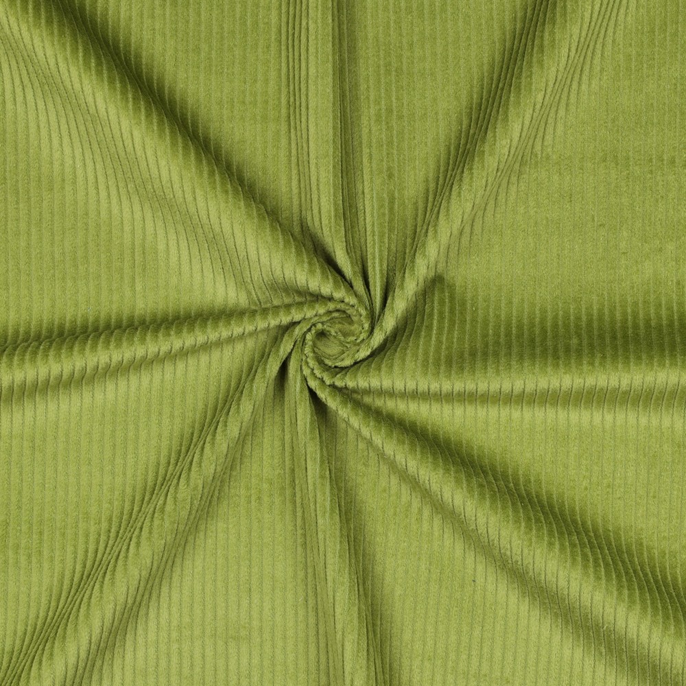 📏 Velours côtelé 100% coton Oeko-Tex uni | Vert Pickle