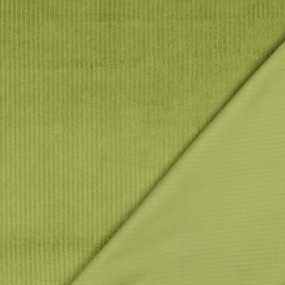 📏 Velours côtelé 100% coton Oeko-Tex uni | Vert Pickle