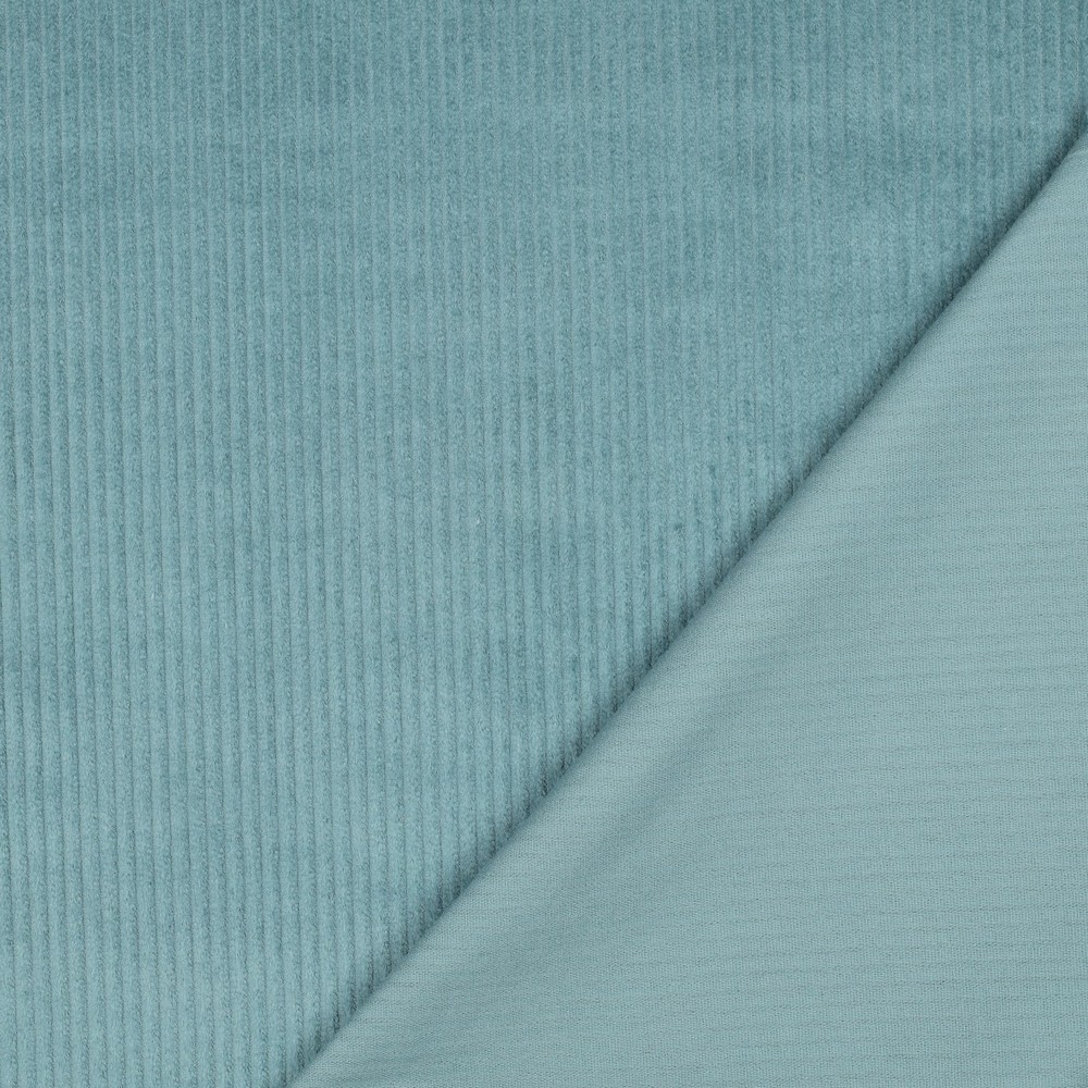 📏 Velours côtelé 100% coton Oeko-Tex uni | Bleu