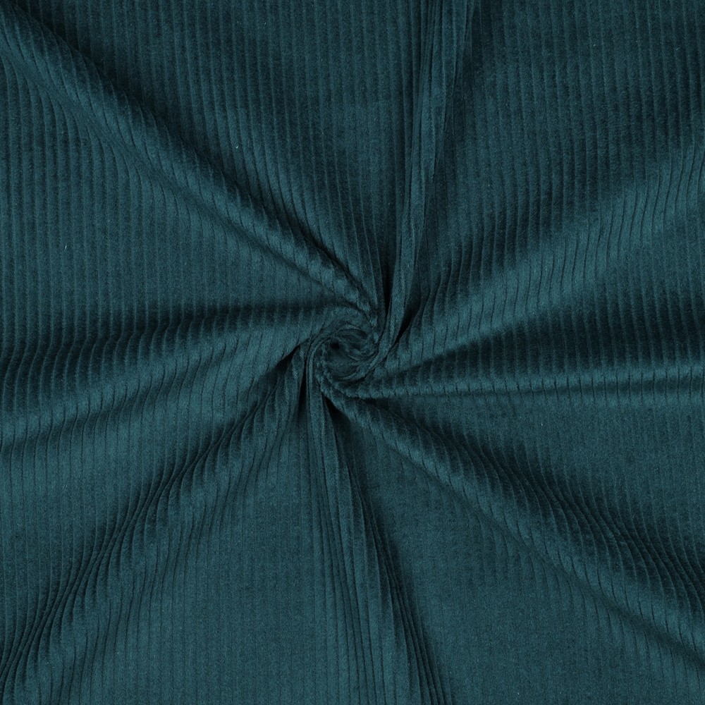 📏 Velours côtelé 100% coton Oeko-Tex uni | Pétrole