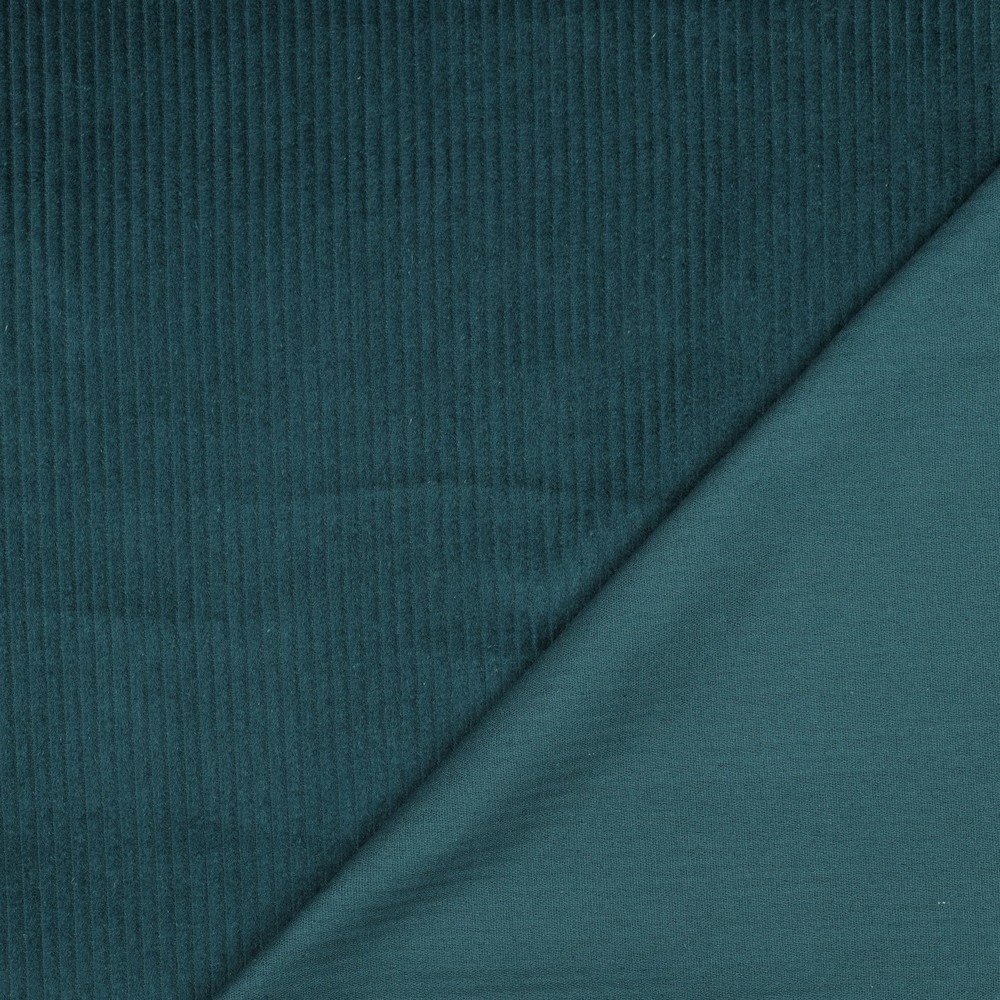 📏 Velours côtelé 100% coton Oeko-Tex uni | Pétrole