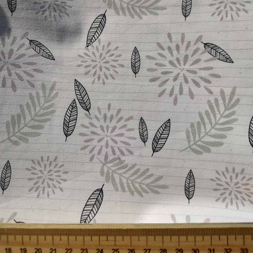 Jersey bio GOTS & Oeko-Tex | Jasmine leaves (offwhite)