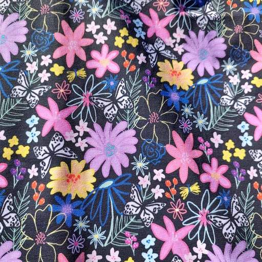 GOTS & Oeko-Tex organic jersey | Mariposas (Black)