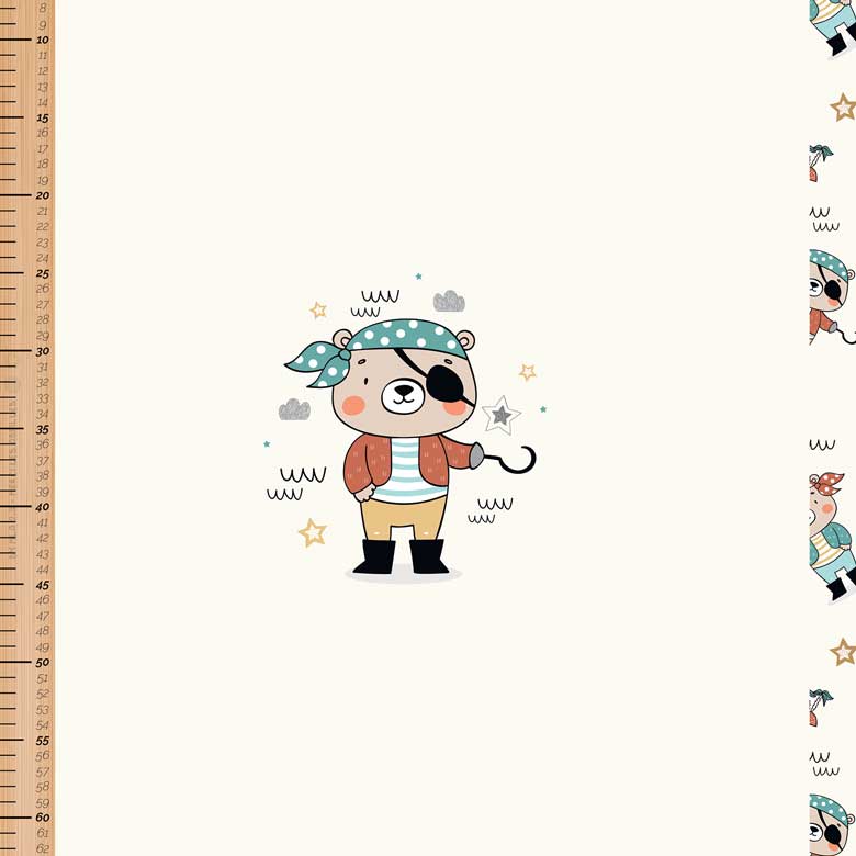 🏞️Panneau 70cm jersey bio GOTS & Oeko-Tex By MLA 2.3 | "Ourson pirate"