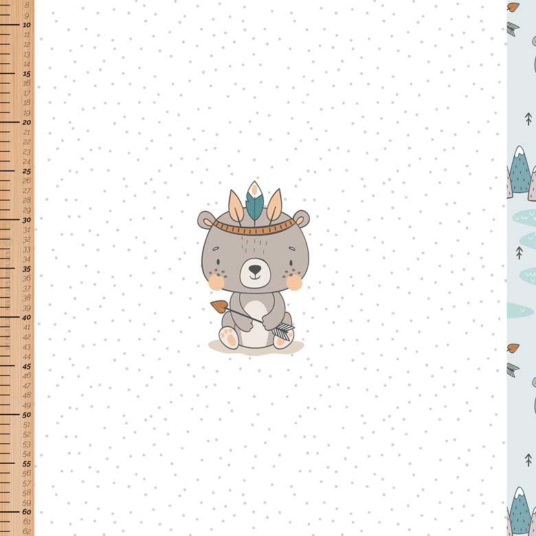 🏞️Panneau 70cm French Terry bio GOTS & Oeko-Tex By MLA 2.3 | "Ourson Sioux"