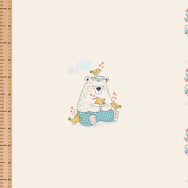 🏞️Panneau 70cm French Terry bio GOTS & Oeko-Tex By MLA 2.3 | "Ours câlin"