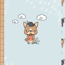 🏞️Panneau 70cm French Terry bio GOTS & Oeko-Tex By MLA 2.3 | "Gentleman"