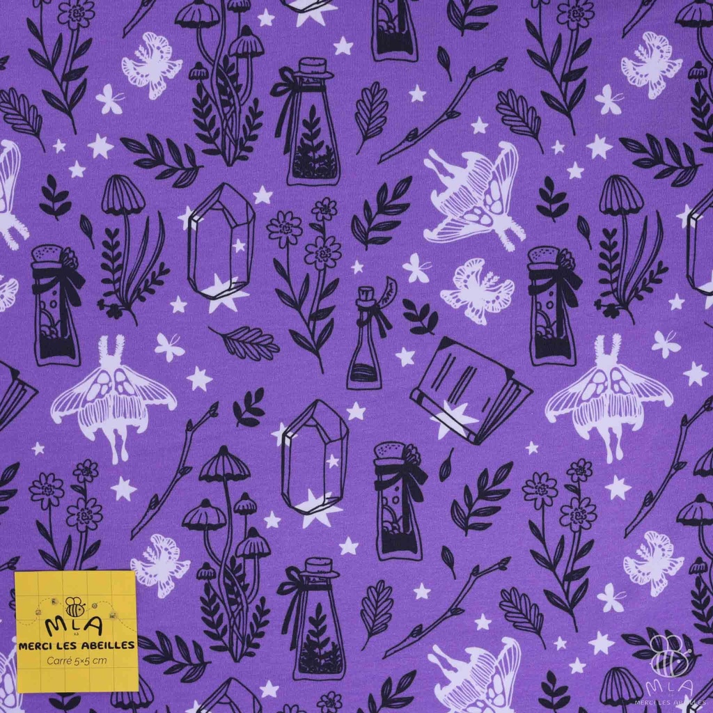 📏Jersey bio GOTS & Oeko-Tex By MLA 2.3 | "Ingrédients magiques" (violet)