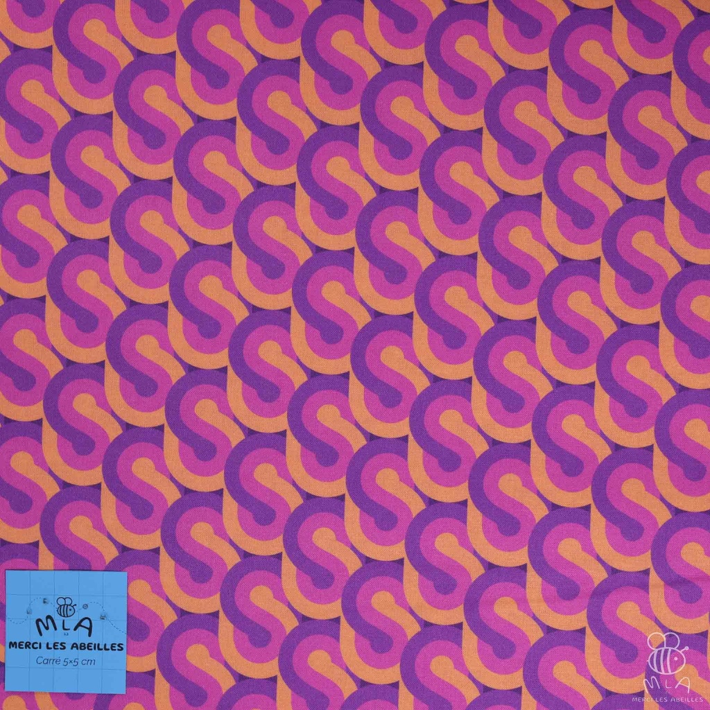 📏Percale 100% coton bio GOTS By MLA 2.3 | "Vagues Rétro"