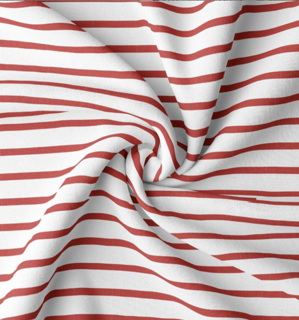 📏Jersey Oeko-Tex & Reach | "Rayures Bretonnes"  Blanc/Rouge