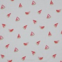 📏Double gaze bio GOTS & Oeko-Tex blanc | Pastèques