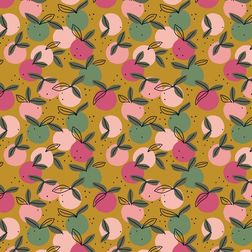 GOTS & Oeko-Tex organic poplin | Peaches (ochre)