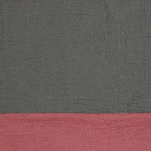 📏Double gaze recto-verso bio GOTS & Oeko-Tex uni | Mauve & Anthracite
