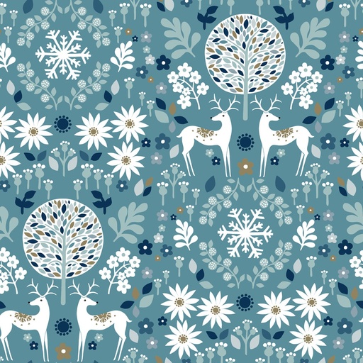 Cotonnade 100% coton Oeko-Tex Dashwood Studio | Forêt enchantée (métallisé)