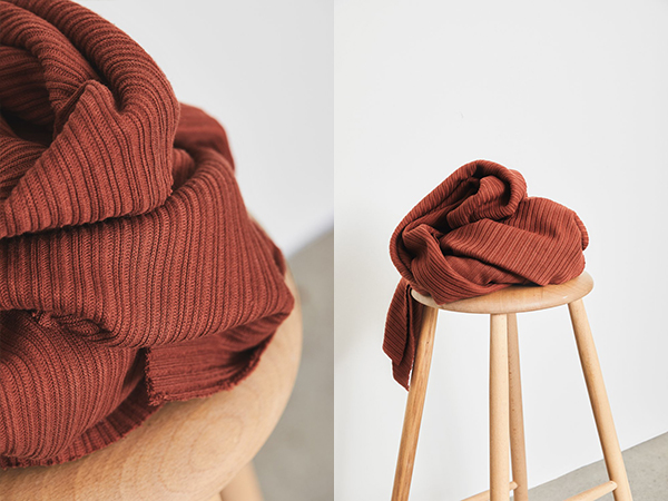 📏Tricot "Selanik" 100% coton bio GOTS & Oeko-Tex Mind the Maker uni | Rouille