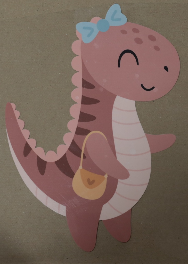 🎴Flex thermocollant Miss Dino, Promenade en forêt | Tyranosaure