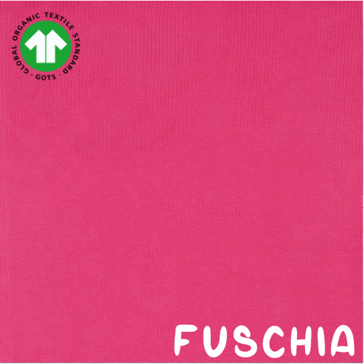 🎗️Bord-côtes tubulaire GOTS & Oeko-Tex uni | Rose fuschia