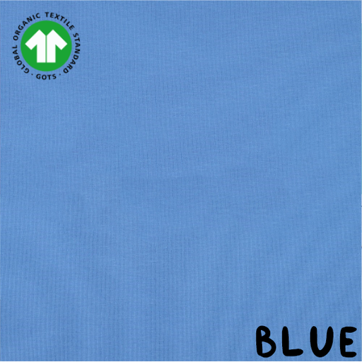 🎗️Bord-côtes tubulaire GOTS & Oeko-Tex uni | Bleu