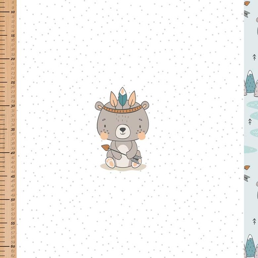 [PAN-CTB-20240920-ourson-sioux-ft] 🏞️Panneau 70cm French Terry bio GOTS & Oeko-Tex By MLA 2.3 | "Ourson Sioux"