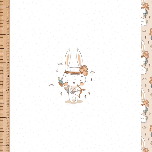 [PAN-CTB-20240920-lapin-sioux-ft] 🏞️Panneau 70cm French Terry bio GOTS & Oeko-Tex By MLA 2.3 | "Lapin Sioux"