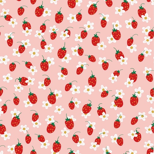[VHT-08271.001] Jersey bio GOTS & Oeko-Tex | Fraises (rose)