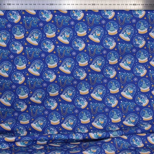 [[EXCLU-CTB 20231117]-ft-Merveilleuse boule à neige (Bleu)] French Terry bio GOTS & Oeko-Tex By MLA 2.3 | Merveilleuse boule à neige