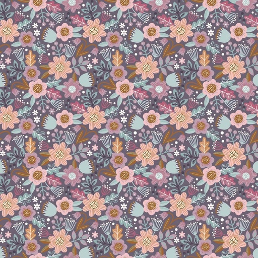 [VHT-09860.007] Jersey bio GOTS & Oeko-Tex | Fleurs (aubergine)