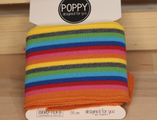 [VHT-06363.001] 🧷Bords-côtes prédécoupé Oeko-Tex multicolore | fines rayures