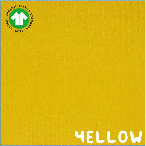 [08058.028 YELLOW x10]  📏Bord-côtes tubulaire GOTS & Oeko-Tex uni | Jaune