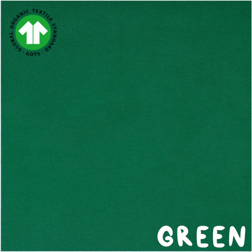 [08058.032 GREEN X10] 🎗️Bord-côtes tubulaire GOTS & Oeko-Tex uni | Vert sapin