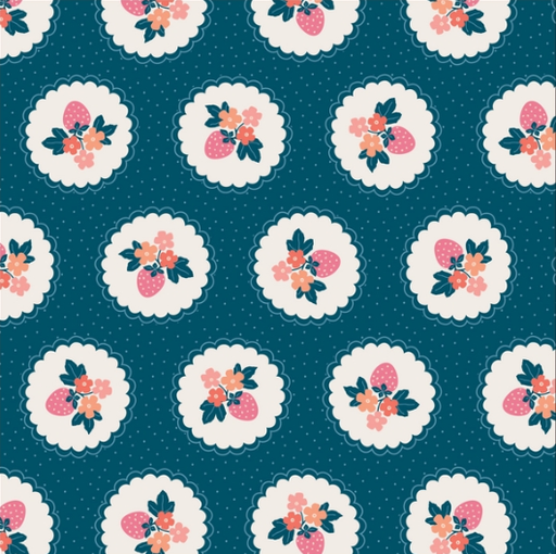 [ADL-2271-60-Cloud9] 📏Cotonnade 100% coton bio GOTS Cloud9 | "Wild Strawbs"