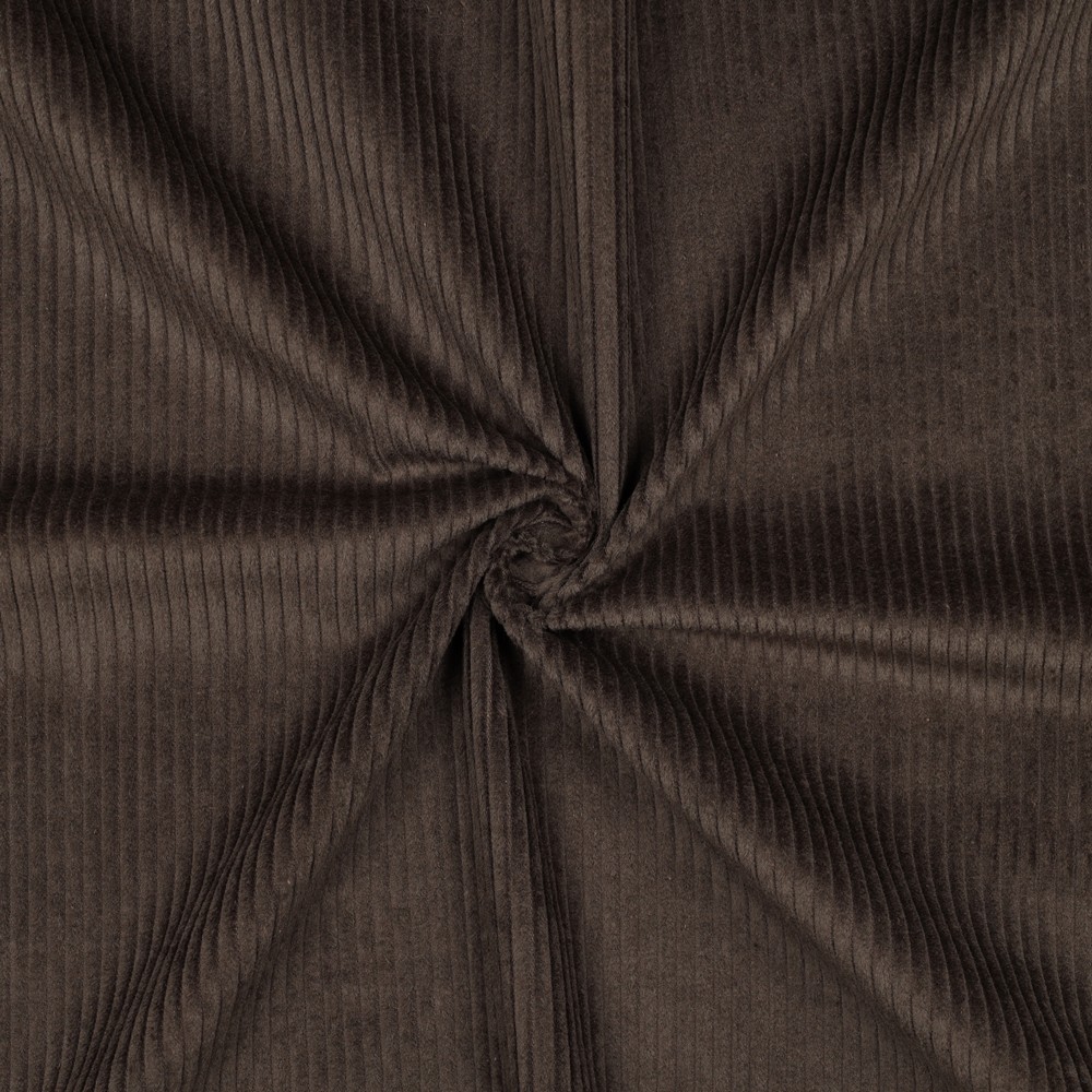 📏 Velours côtelé 100% coton Oeko-Tex uni | Brun