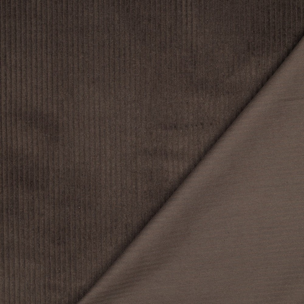 📏 Velours côtelé 100% coton Oeko-Tex uni | Brun