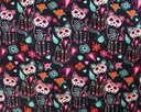 Coton Oeko-Tex | Sugar Skull Cats (Black)