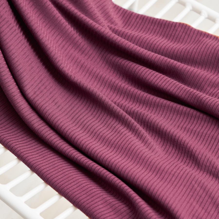 📏Jersey grosses côtes de modal Tencel® Oeko-Tex Meet Milk uni | Mauve