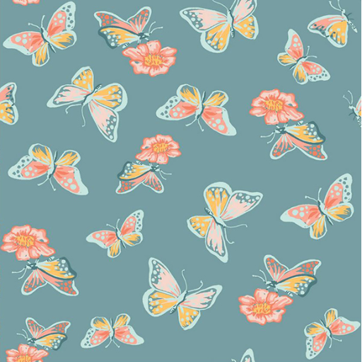 [ADL-V74-06-Monaluna] 📏Cotonnade 100% coton bio GOTS Monaluna | "A Flutter"