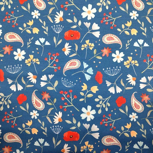 Jersey bio GOTS & Oeko-Tex | Dreamy meadow (blue)