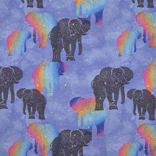 Jersey bio GOTS & Oeko-Tex | Mandala elephants (lavender)