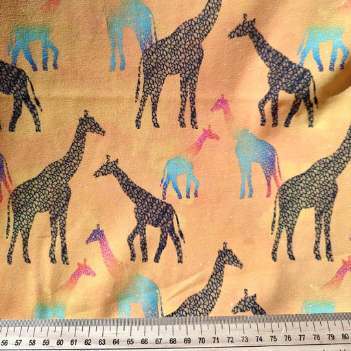 GOTS & Oeko-Tex organic jersey | Mandala girafes (mustard)