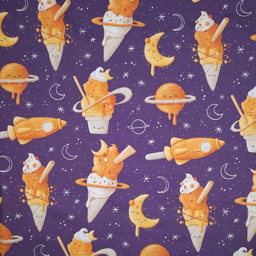 GOTS & Oeko-Tex organic jersey | Space ice (blackberry/orange)
