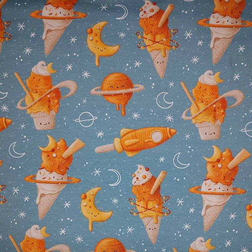[MLA2.3-2023.023] GOTS & Oeko-Tex organic jersey | Space ice (petrol/orange)