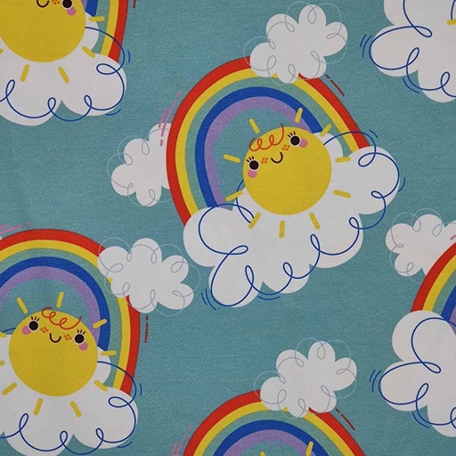 Jersey bio GOTS & Oeko-Tex | Sunshine (teal)