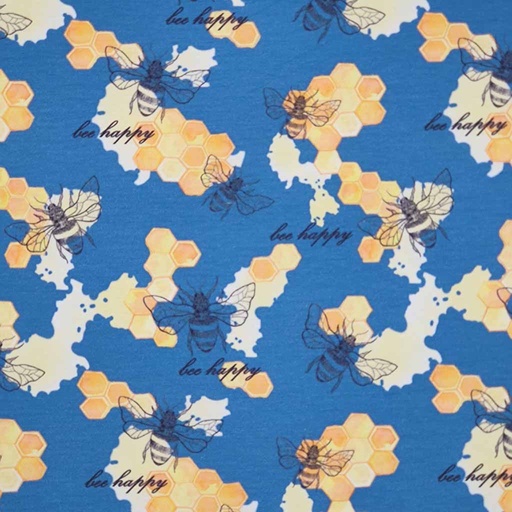 GOTS & Oeko-Tex organic jersey | Bee Happy (Petrol)