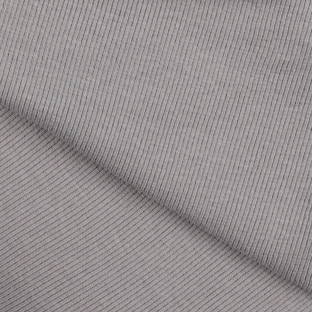 [VHT-08492.003 x10] 🎗️Bord-côtes tubulaire GOTS & Oeko-Tex côtelé uni | Gris
