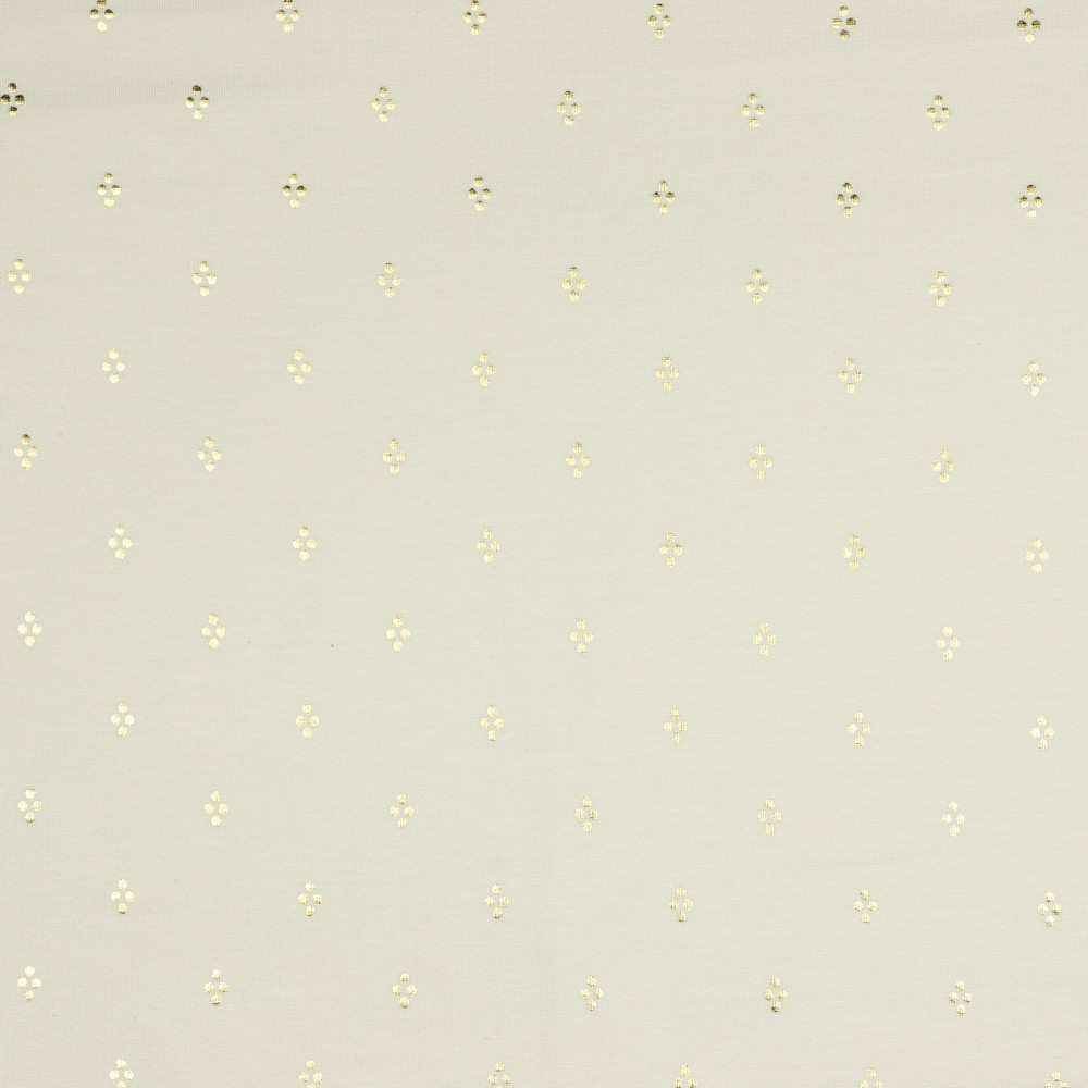 📏Jersey Oeko-Tex écru | Foil Dots