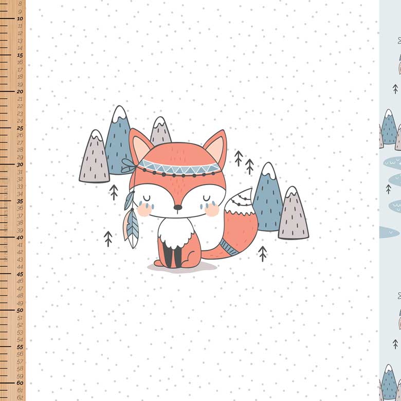 🏞️Panneau 70cm jersey bio GOTS & Oeko-Tex By MLA 2.3 | "Renard Sioux"