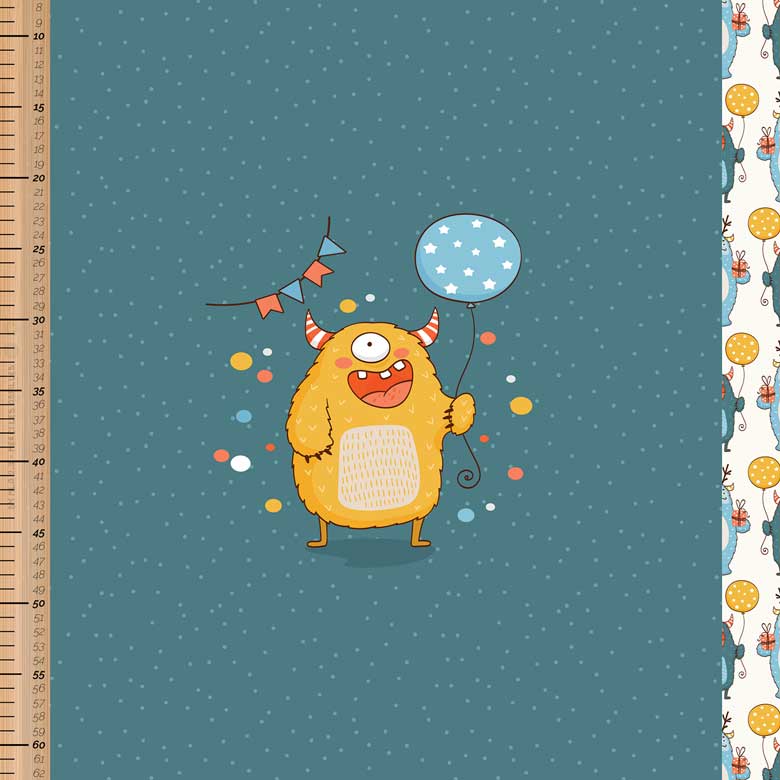 🏞️Panneau 70cm French Terry bio GOTS & Oeko-Tex By MLA 2.3 | "Happy Monster"