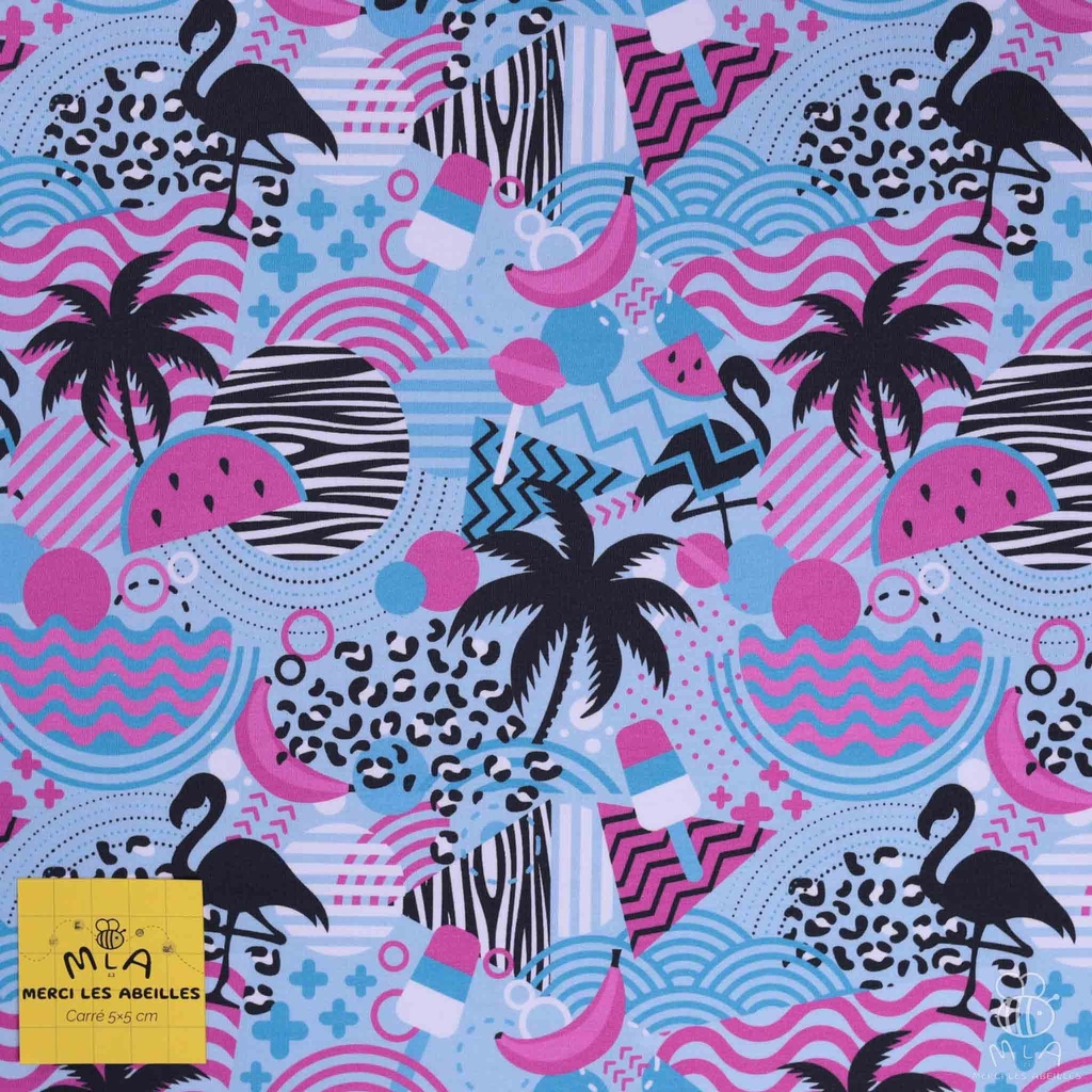 [CTB/1.108.COBIO.03/M-D1.0064/202406] 📏Jersey bio GOTS & Oeko-Tex By MLA 2.3 | "Flamingos"