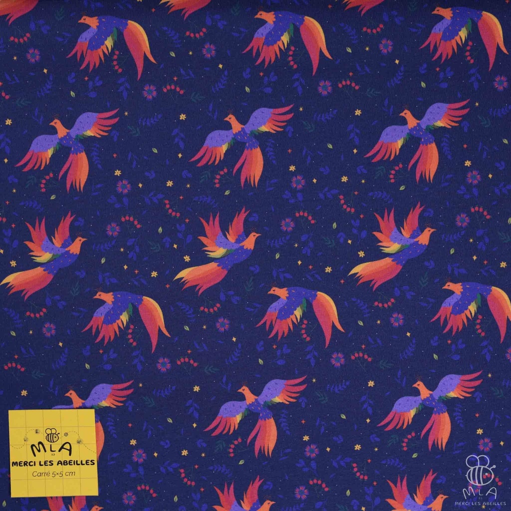 📏Jersey bio GOTS & Oeko-Tex By MLA 2.3 | "Oiseaux de Paradis"
